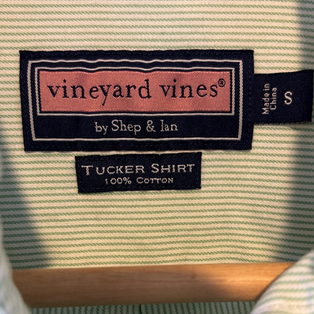 Vineyard Vines Light Green Striped Tucker Shirt